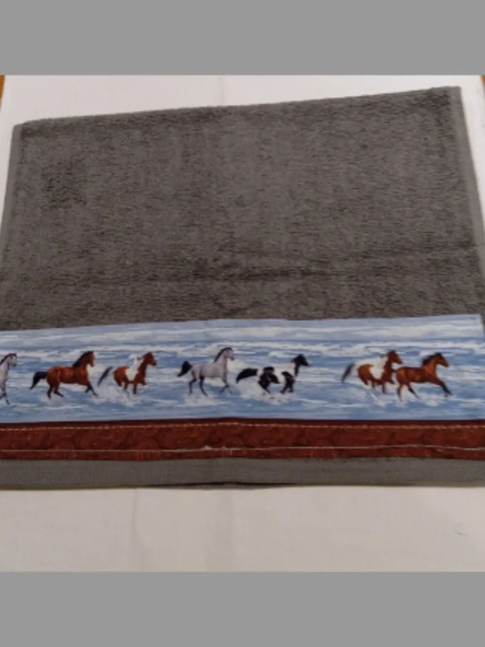 Handmade Quilted Hand Towel Horse Western Theme